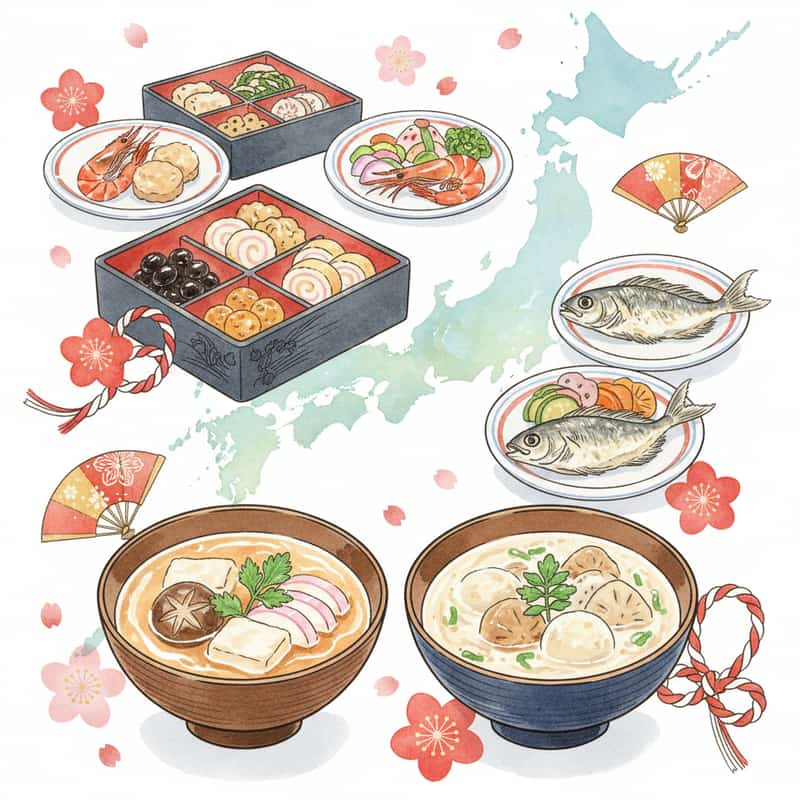 年末年始の地域別風習｜おせち・お雑煮・正月行事の違い