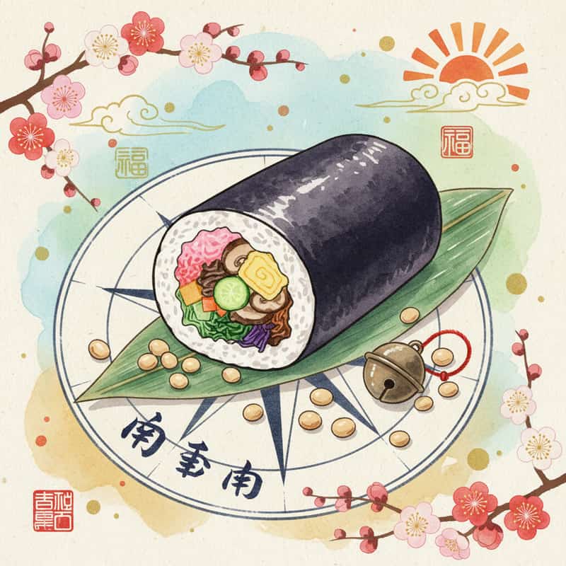 恵方2026｜方角の決め方・歴史・恵方巻きの食べ方