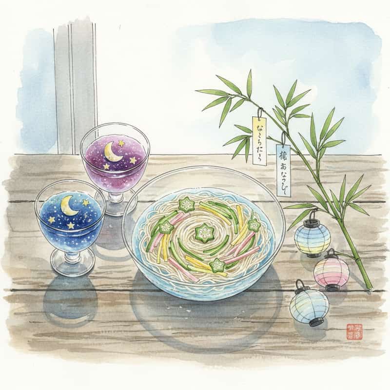 七夕の食べ物｜そうめん・七夕ゼリーなど行事食の由来とレシピ