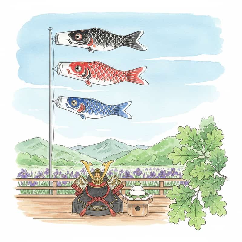 端午の節句 2026 準備ガイド ─ 鯉のぼりを揚げる日・兜を飾る日・柏餅を買う日の吉日カレンダー
