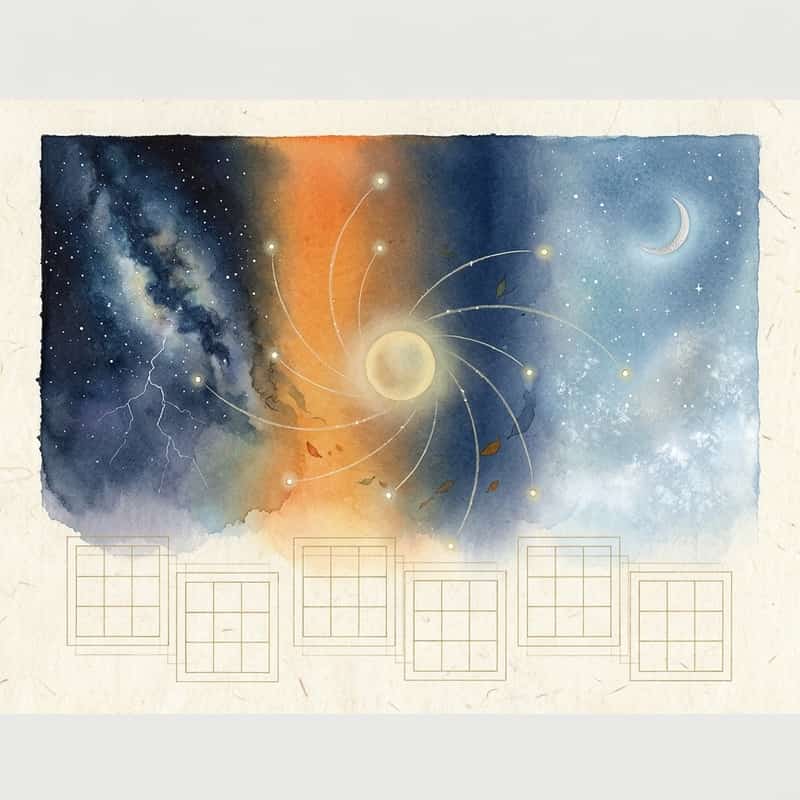 2026年下半期の九星気学ハブ ─ 7月〜12月、月盤6回の中宮交代と3つの天赦日を貫く本命星別カレンダー
