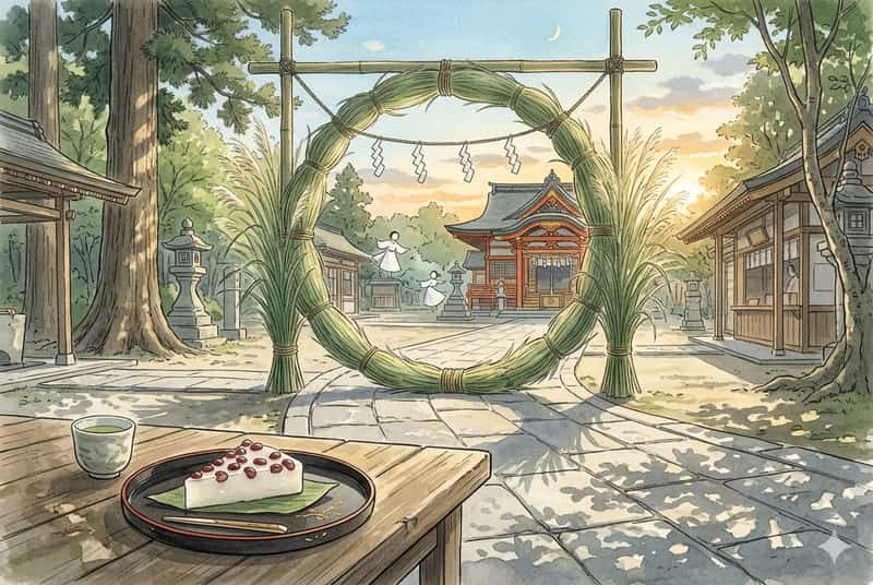 夏越の祓 2026 完全ガイド|6月30日に茅の輪をくぐる意味・水無月を食べる理由・神社作法