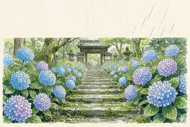 あじさい寺2026 ─ 鎌倉明月院・京都三室戸寺・松戸本土寺、入梅から夏至まで巡る紫陽花の聖地ガイド