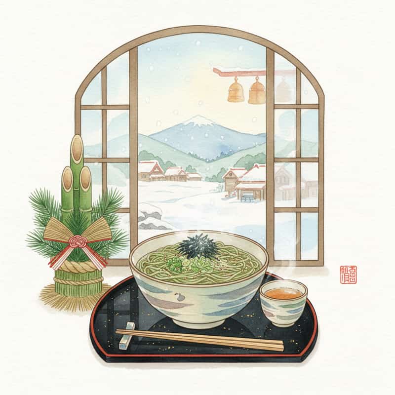 年越しそばと北海道の茶そば文化─大晦日の食と暦