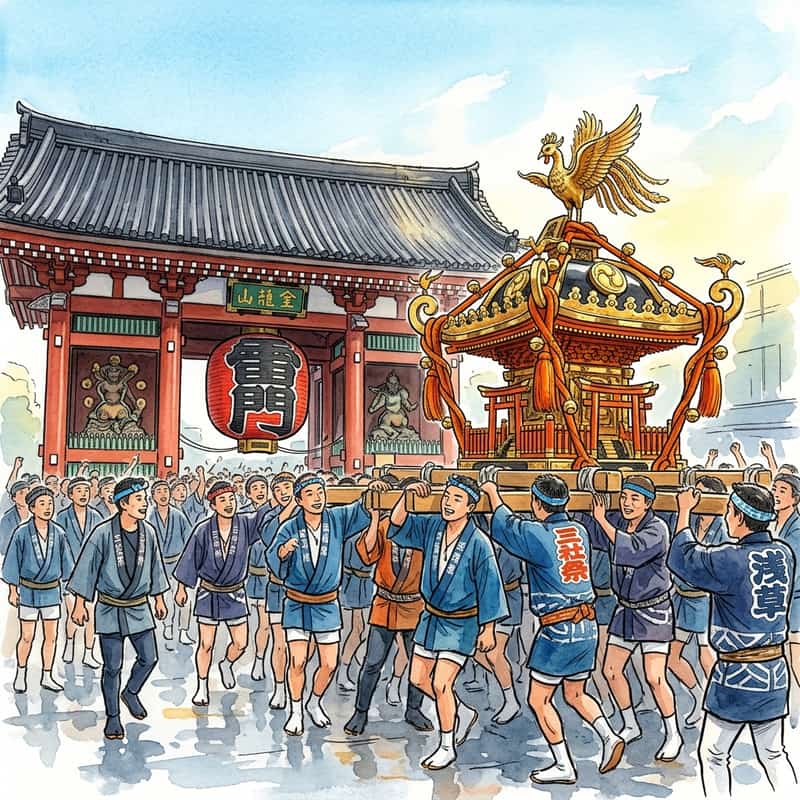 三社祭2026 ─ 5月15〜17日の浅草神社例大祭と100基神輿が熱狂する3日間