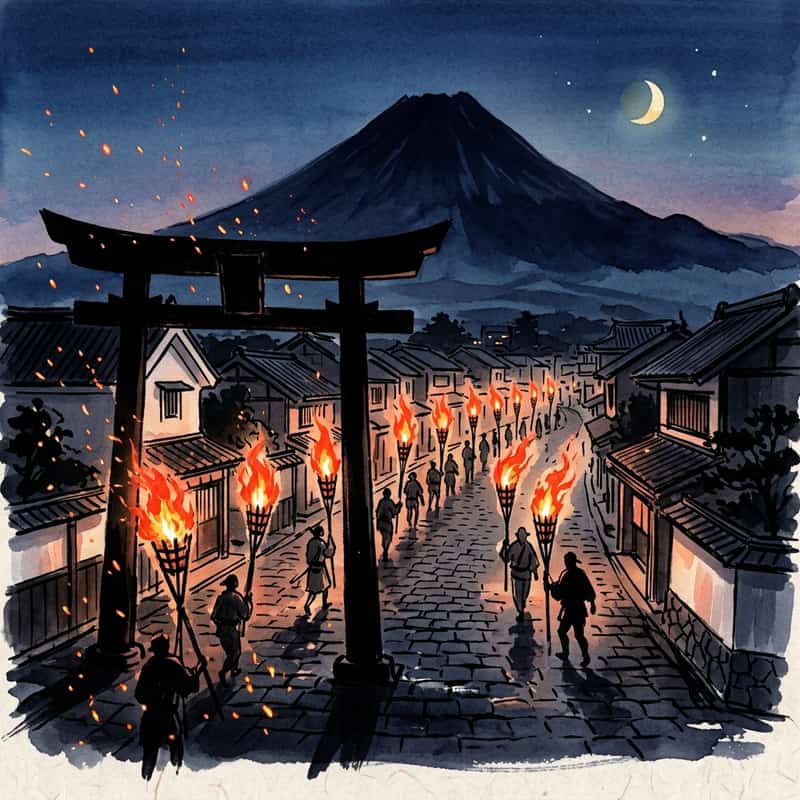 吉田の火祭り2026年8月26-27日 ─ 富士山の山じまいを告げる日本三奇祭、丙午の年に燃える大松明と暦