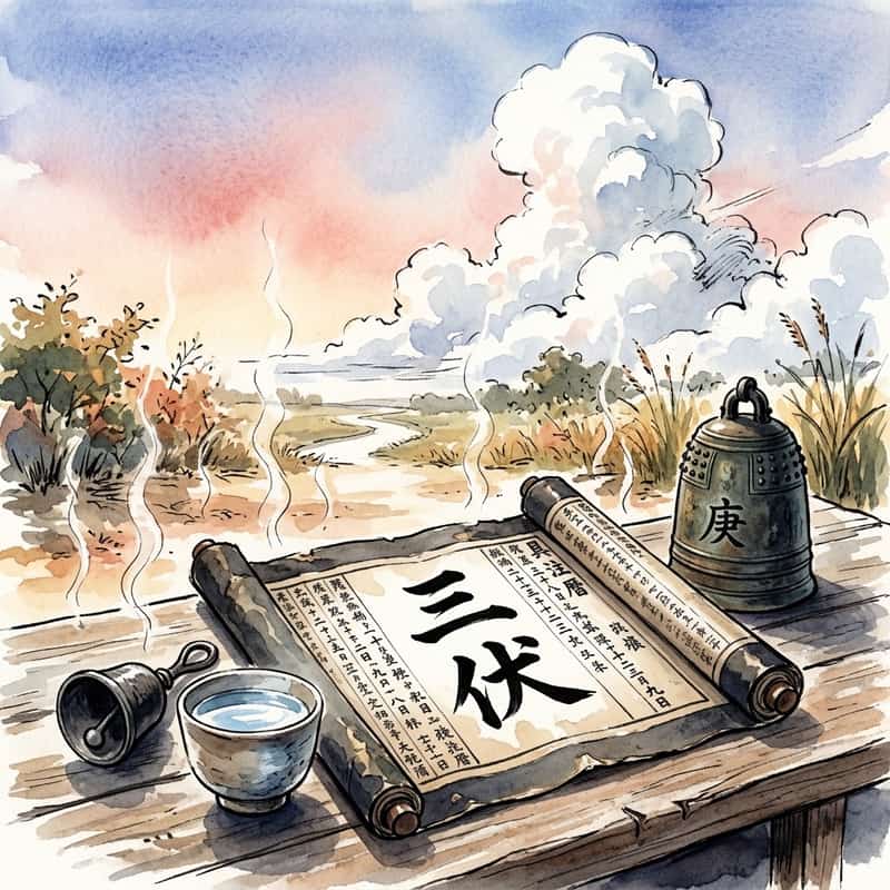 三伏（さんぷく）とは ─ 2026年7月15日初伏・7月25日中伏・8月14日末伏、暑気を伏す古代中国の養生暦と日本の土用との違い