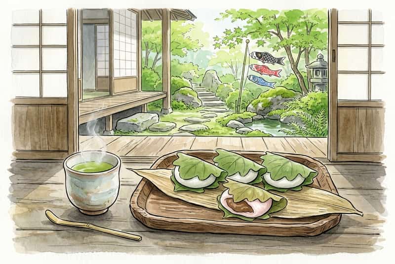 柏餅と暦2026 ─ 5月5日端午の節句、「葉が落ちぬまで子は絶えぬ」家督継承の縁起菓子と関東関西の柏文化