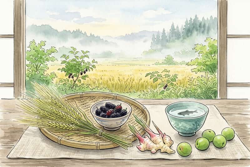 小満の旬レシピ2026 ─ 麦・桑の実・走りの鮎で味わう「万物満ち始める」5月後半の食卓七皿