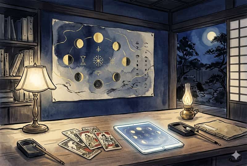 AI占いブーム2026 ─ ChatGPT・AIタロット・アルゴリズム占いの使い分けと暦との向き合い方