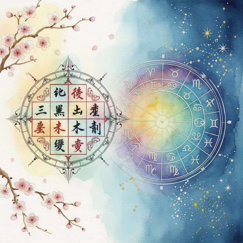 九星気学と西洋占星術の違い — 東洋と西洋の占い比較